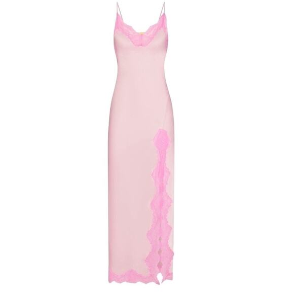 strapless open back dress Mauri 4717/3 Pink Baby Croc / Hornback Dress Shoes 14